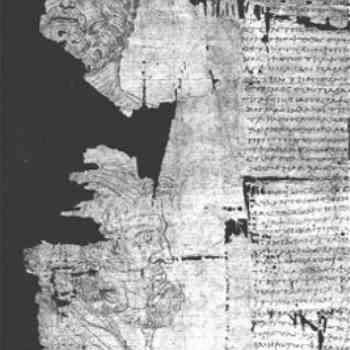 Click para ampliar. Pulsa en el nombre para ver la ficha. Papiro Artemidoro 06 - Estudio de cabezas junto al texto previo